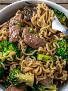 Lazy Beef and Broccoli in a bowl.
