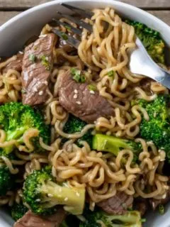 Lazy Beef and Broccoli in a bowl.