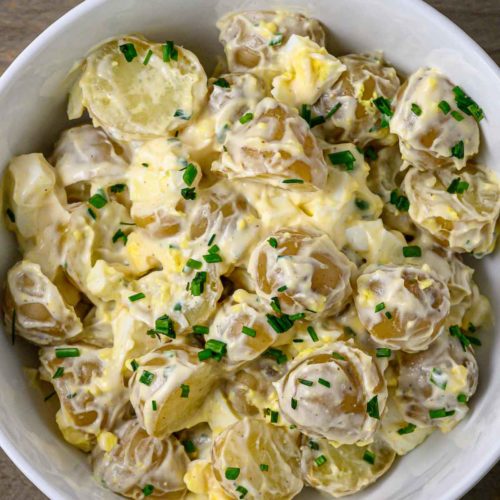 Baby Potato Salad in a bowl.