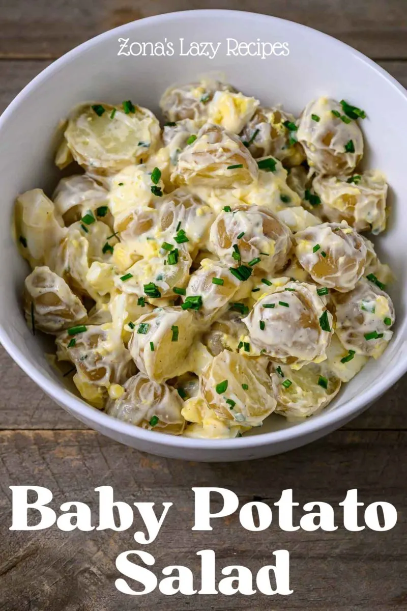 Baby Potato Salad with Egg in a bowl.