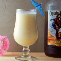 Captain Morgan Tropical Cocktail in a tall glass.