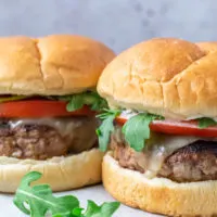 Pan Turkey Burgers on a baking sheet.