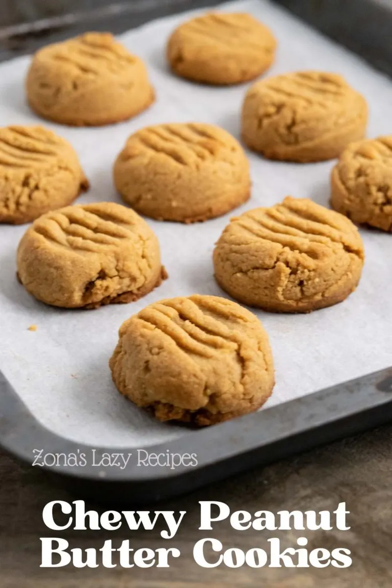 Small-batch Peanut Butter Cookies on a cookie sheet.