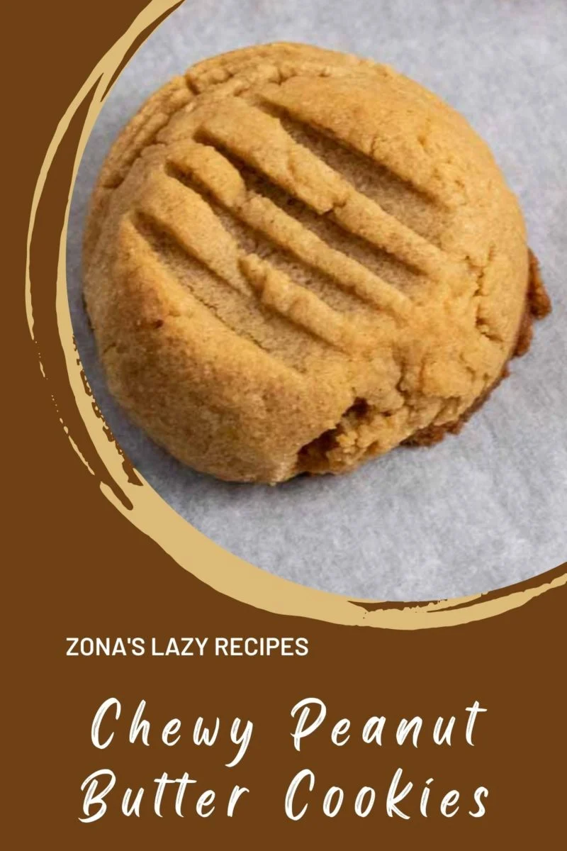 Chewy Peanut Butter Cookies on a cookie sheet.