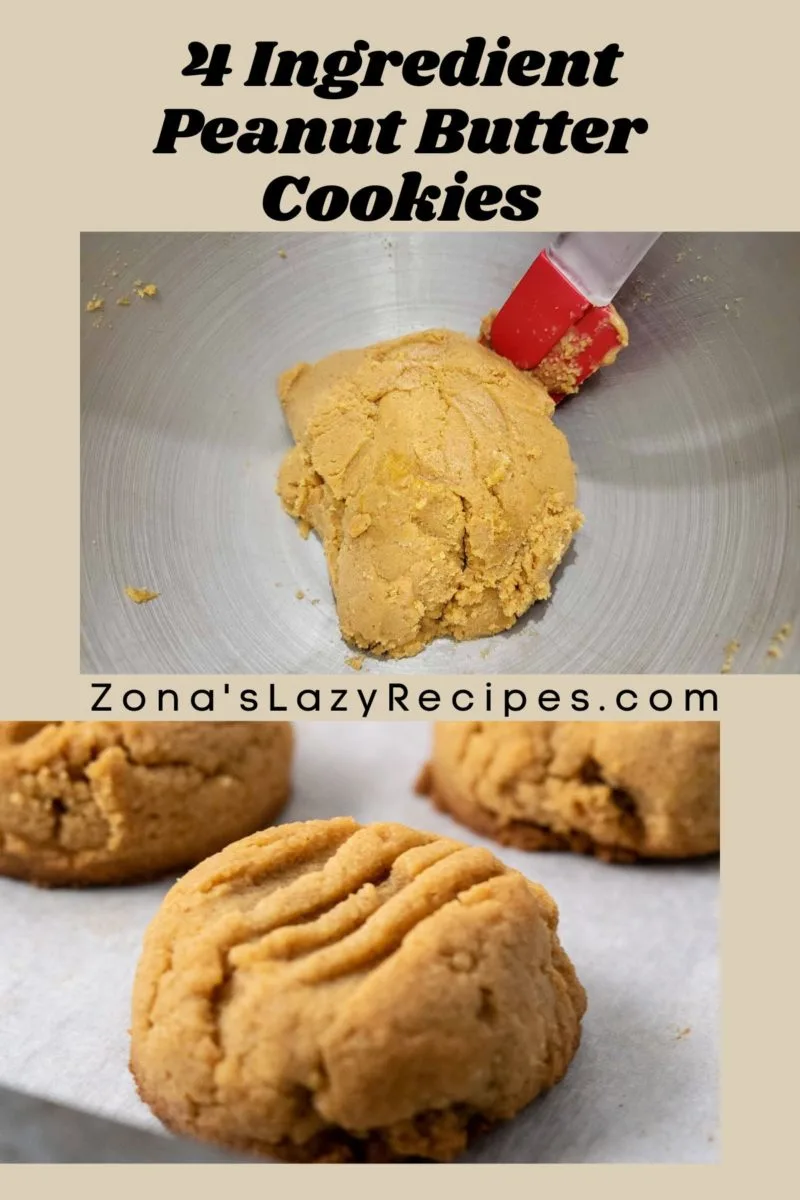 Chewy Peanut Butter Cookies on a cookie sheet.