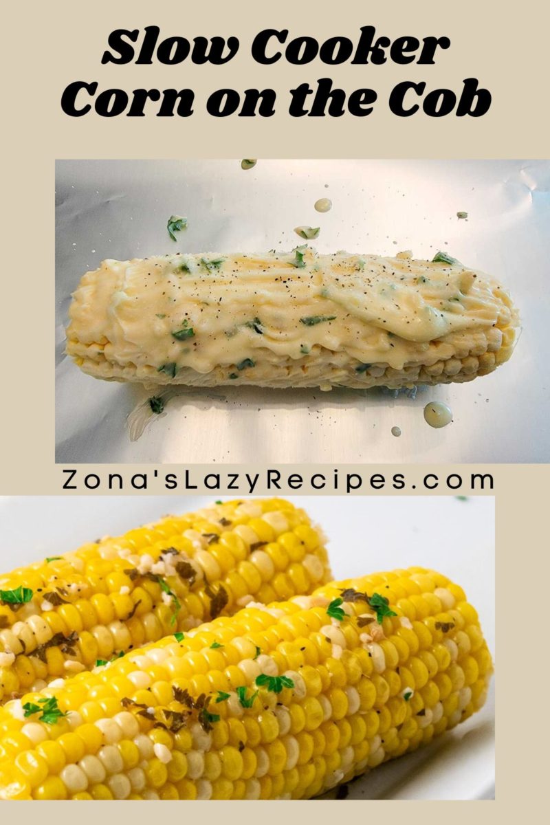 Slow Cooker Corn on the Cob on a plate.