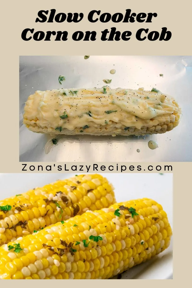 Slow Cooker Corn on the Cob on a plate.