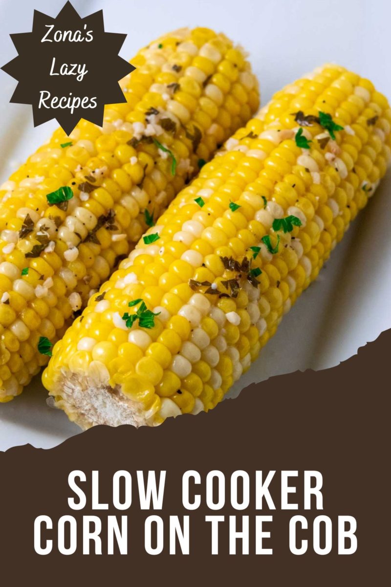 Slow Cooker Corn on the Cob on a plate.