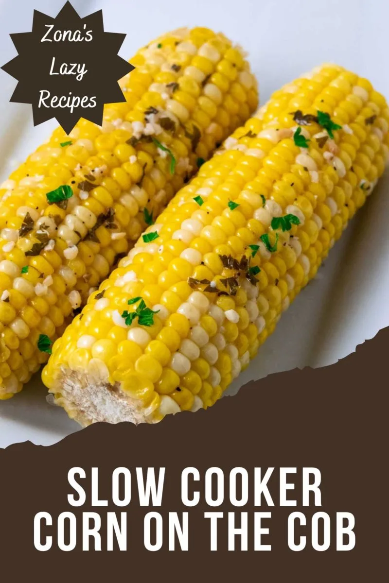 Slow Cooker Corn on the Cob on a plate.