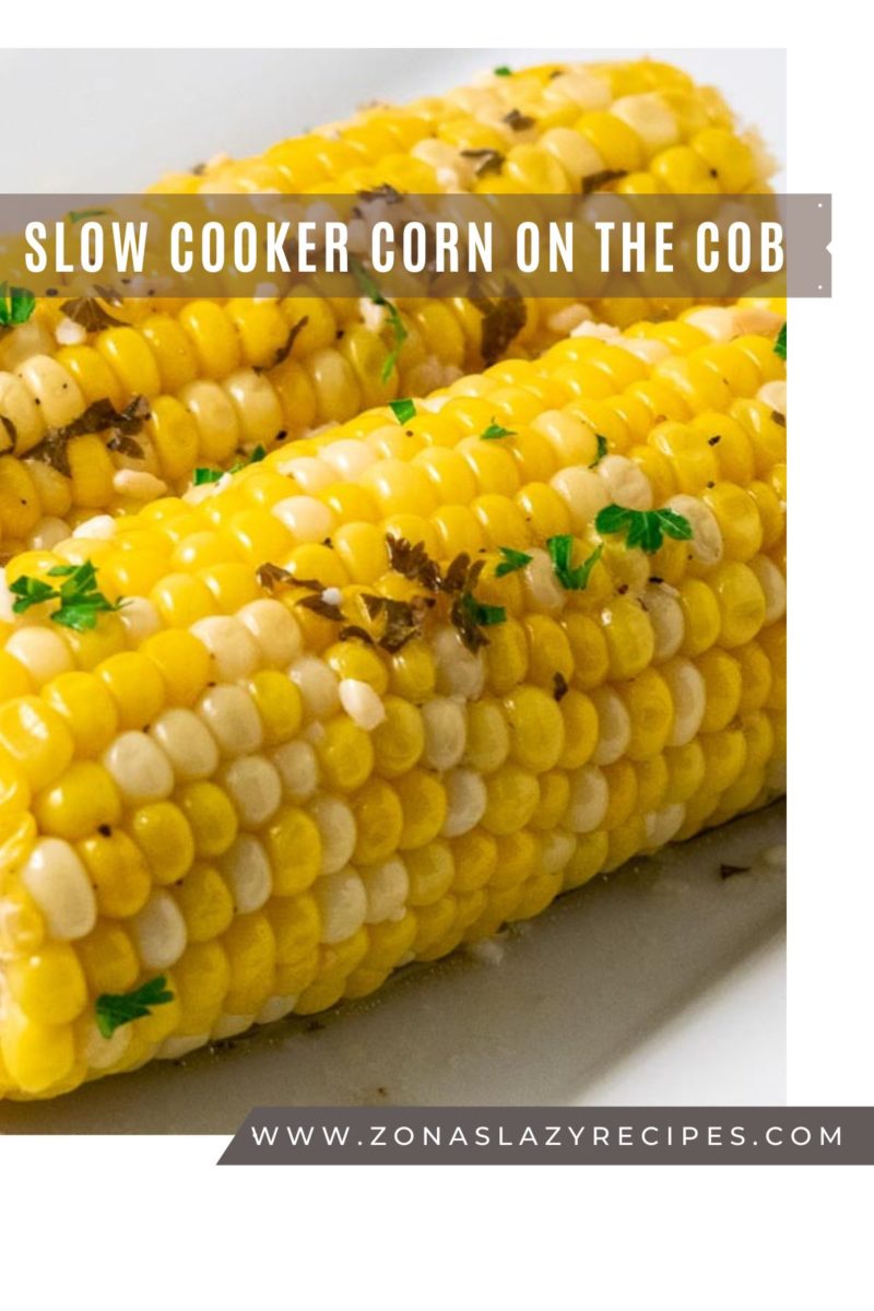 Slow Cooker Corn on the Cob on a plate.