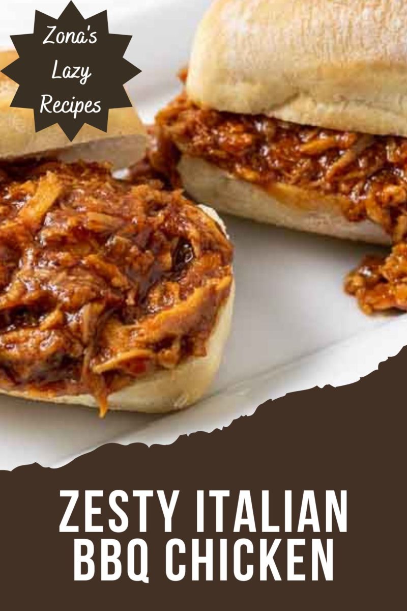 Chicken Zesty Italian piled on a bun.