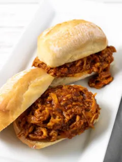 Zesty Italian Chicken sandwiches on a plate.