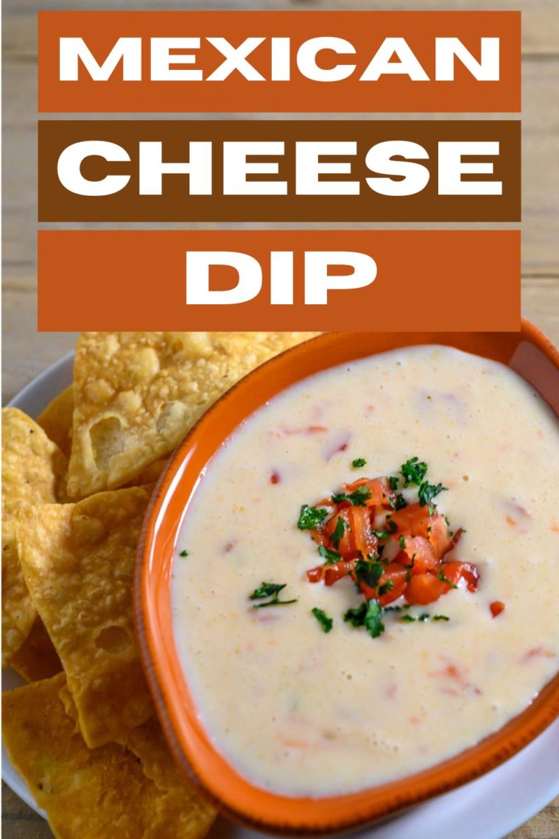 Mexican Cheese Dip in a dish.