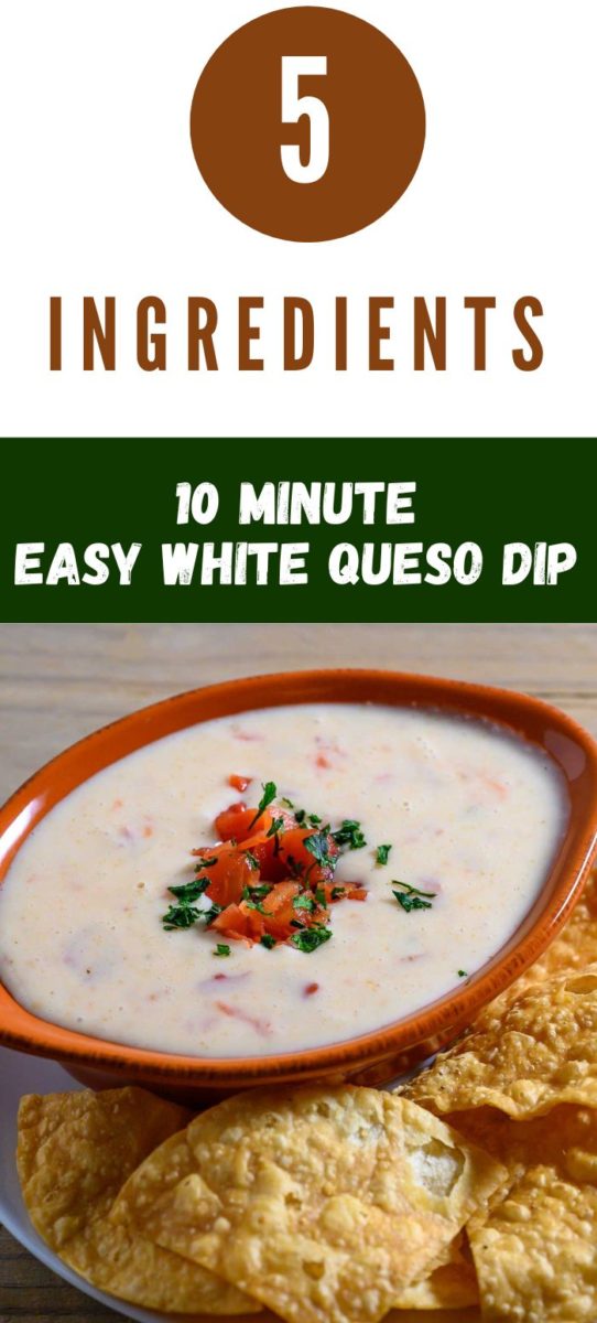 5 Ingredient White Queso Dip in a dish.