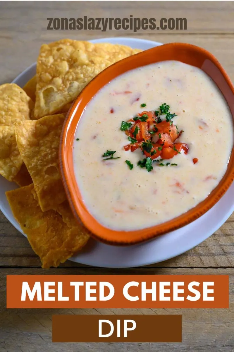 Melted Cheese Dip in a dish.