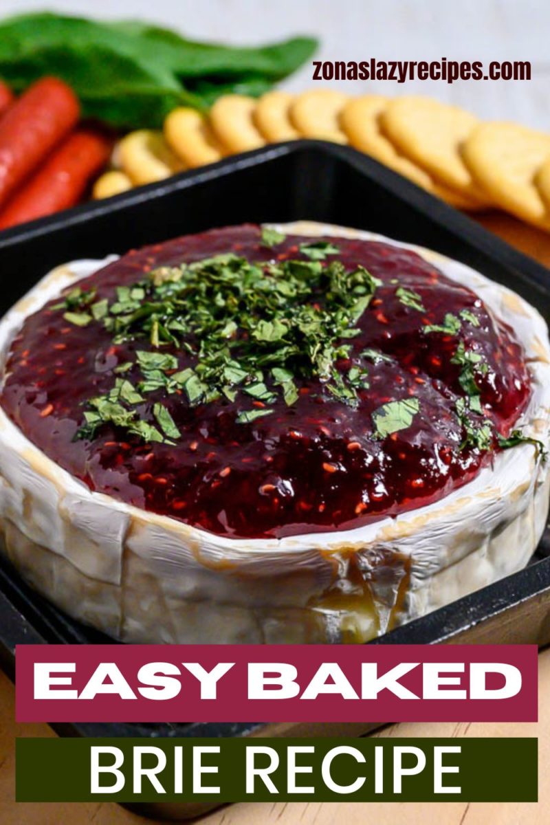 Easy Baked Brie in a small baking dish.