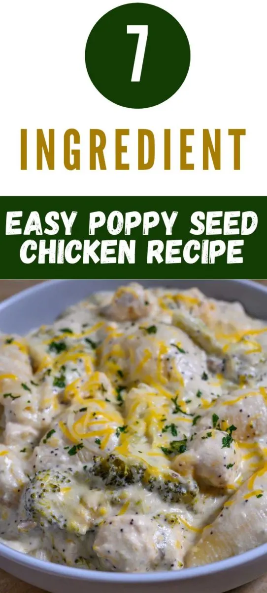 Easy Poppy Seed Chicken and pasta in a bowl.