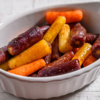 Honey Roasted Carrots in a dish.