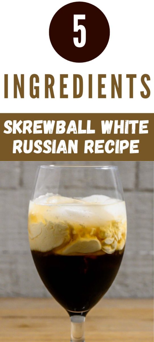 Skrewball White Russian in a tall glass.