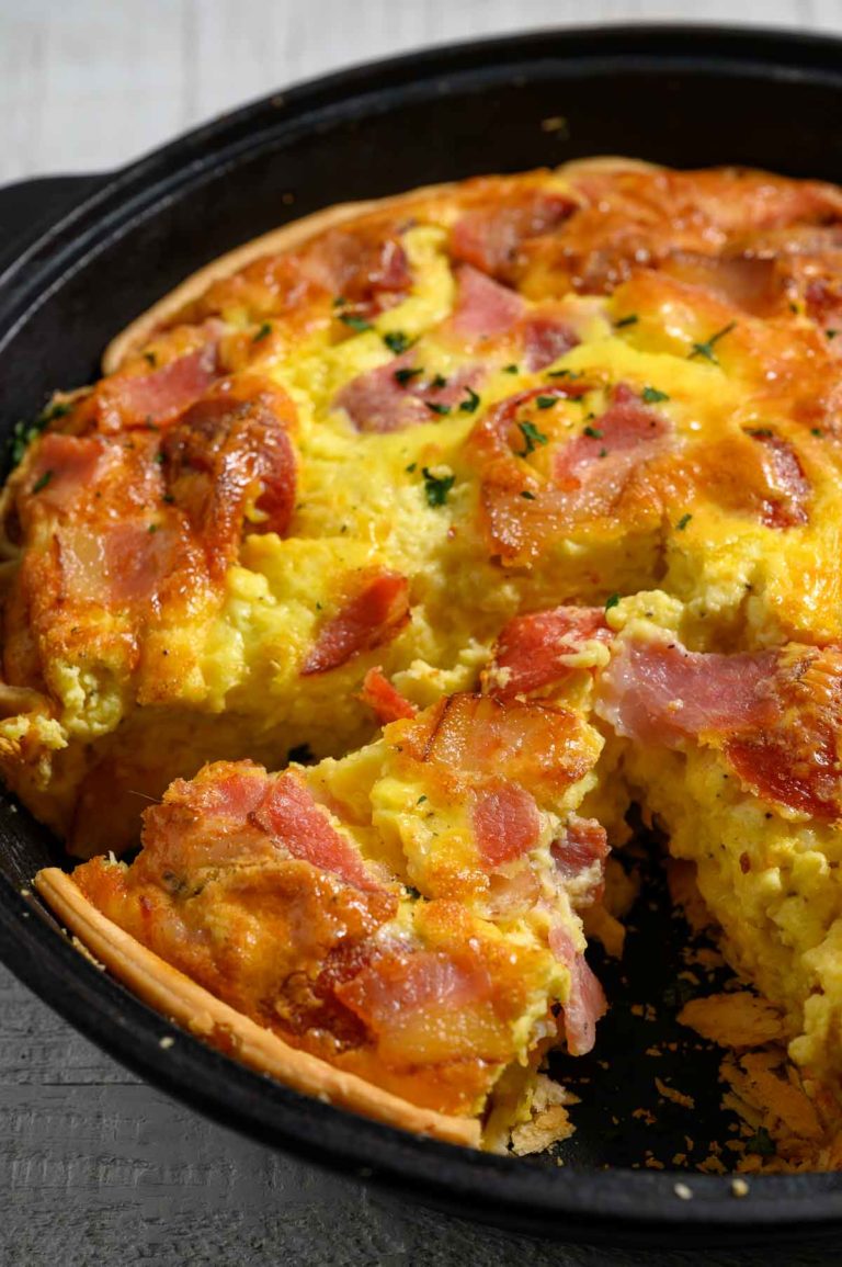 Cast Iron Quiche Recipe (6 Ingredients 6 Steps) Zona's Lazy Recipes