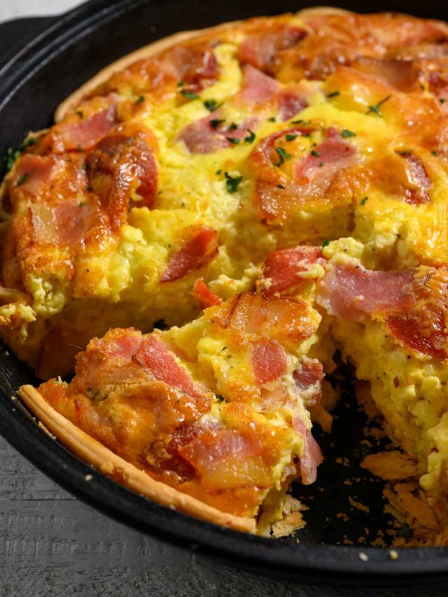 6 Ingredient Bacon Pepperoni Quiche - Zona's Lazy Recipes