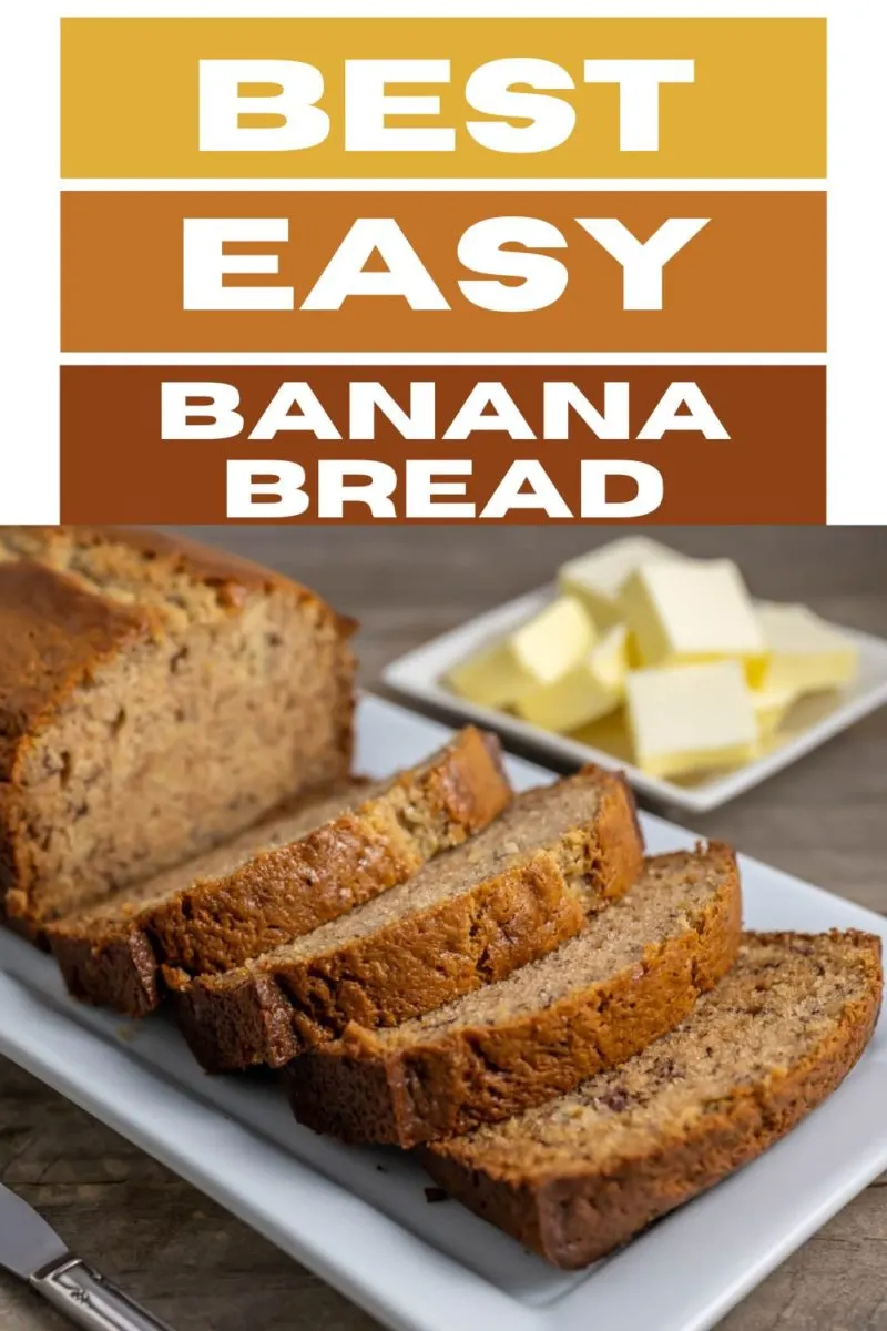 Best Easy Banana Bread slice on a plate.