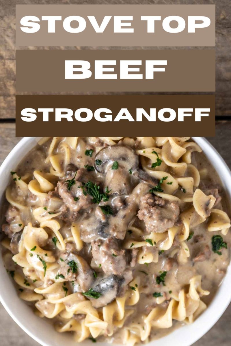 Stove Top Beef Stroganoff in a bowl.