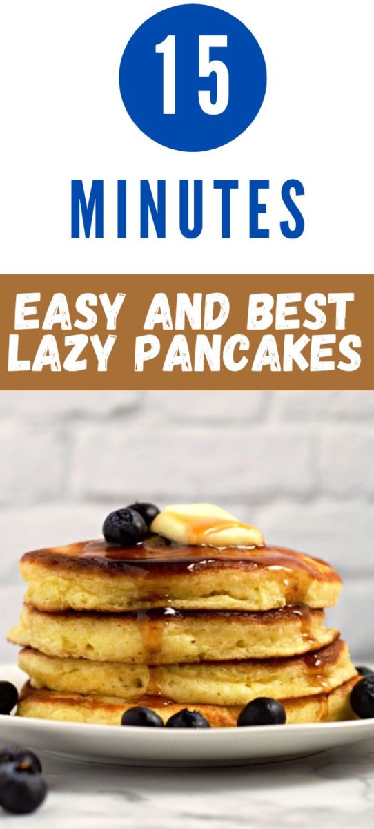 Easy and Best Lazy Pancakes in a stack on a plate.