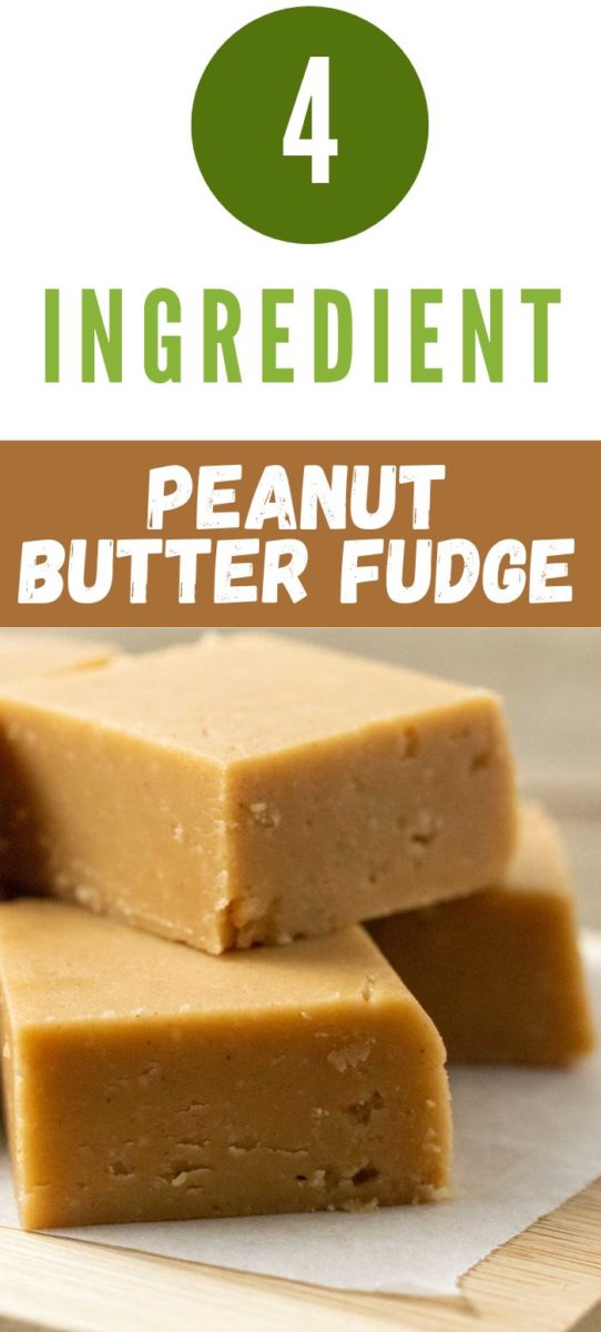 4 Ingredient Peanut Butter Fudge on parchment paper.