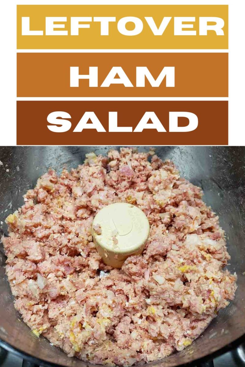 Leftover Ham Salad in a food processor.