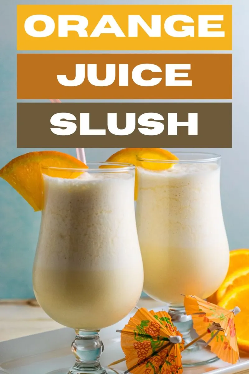 Orange Juice Slush in two tall glasses.
