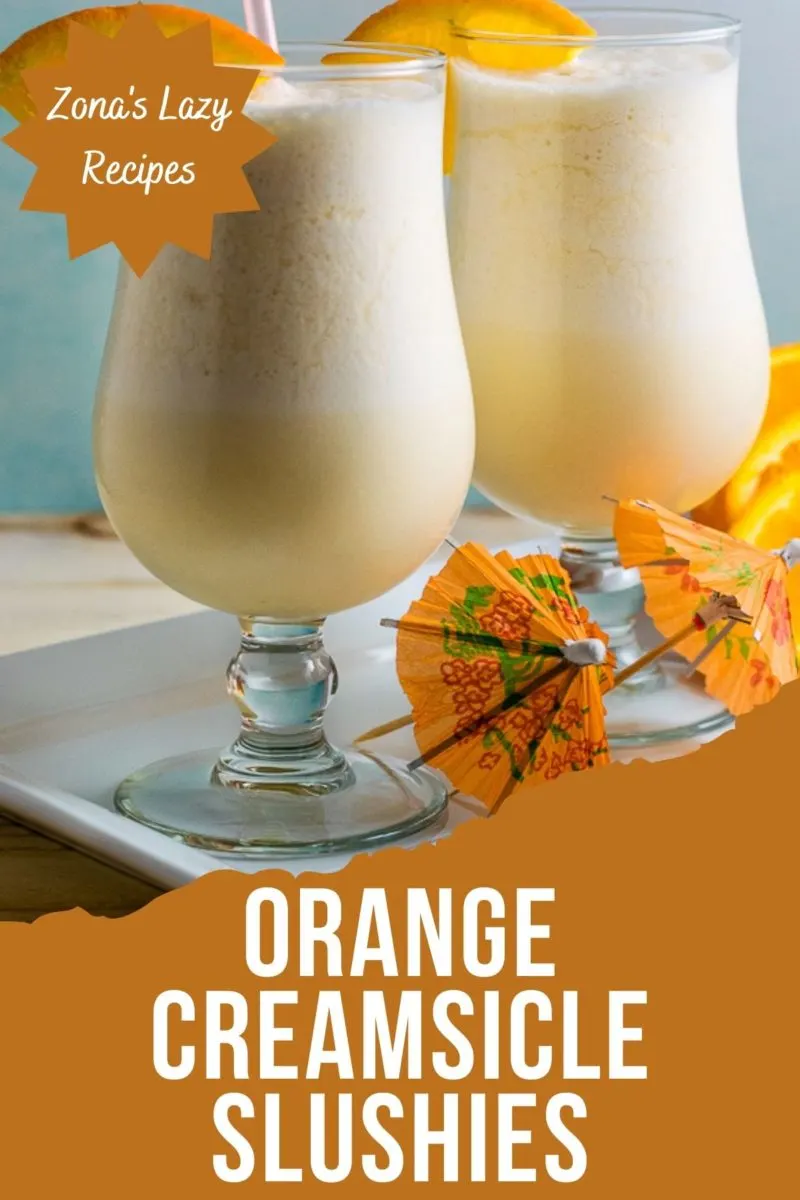 Orange Creamsicle Slushies in two tall glasses.