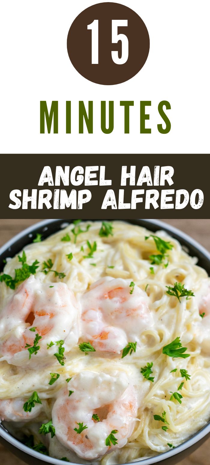 15 Minute Easy Shrimp Alfredo with Angel Hair Pasta - Zona's Lazy Recipes