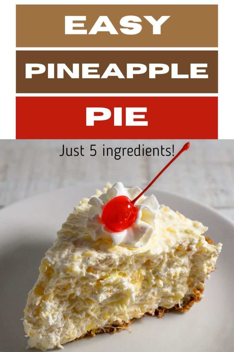 Easy Pineapple Pie slice on a plate.