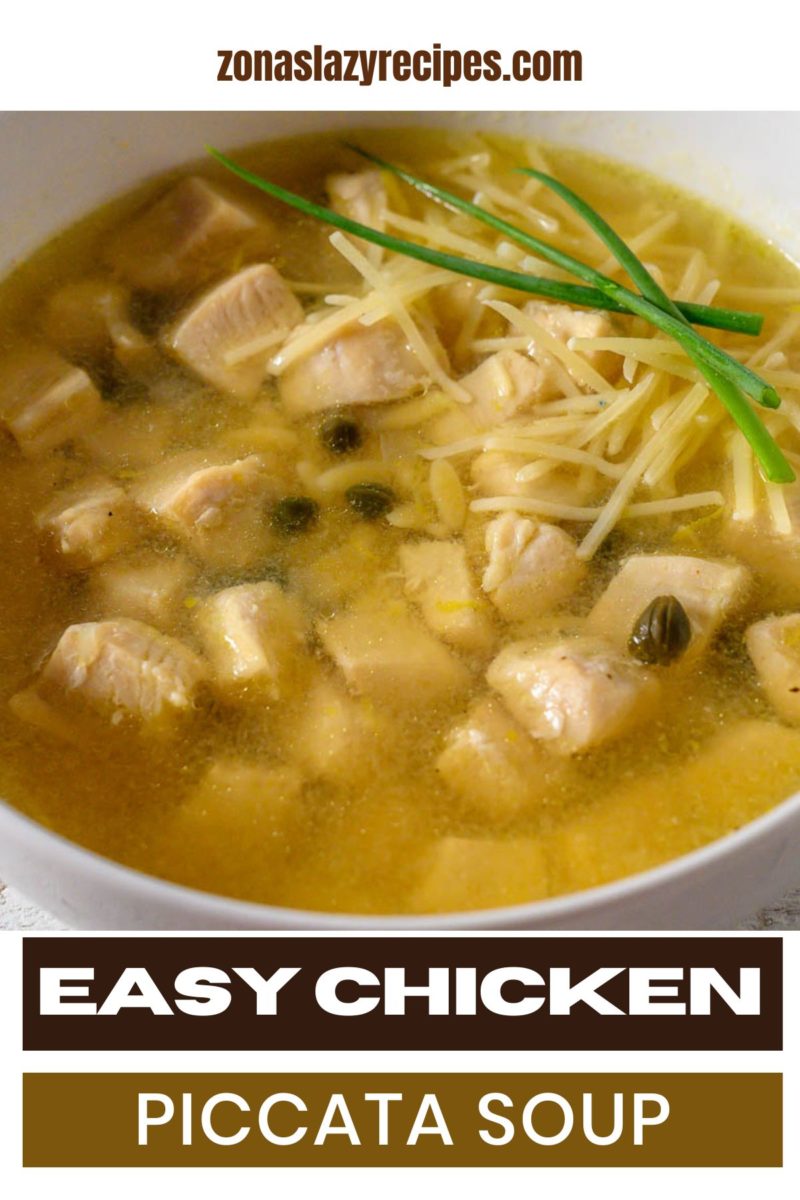 Easy Chicken Piccata Soup in a bowl.