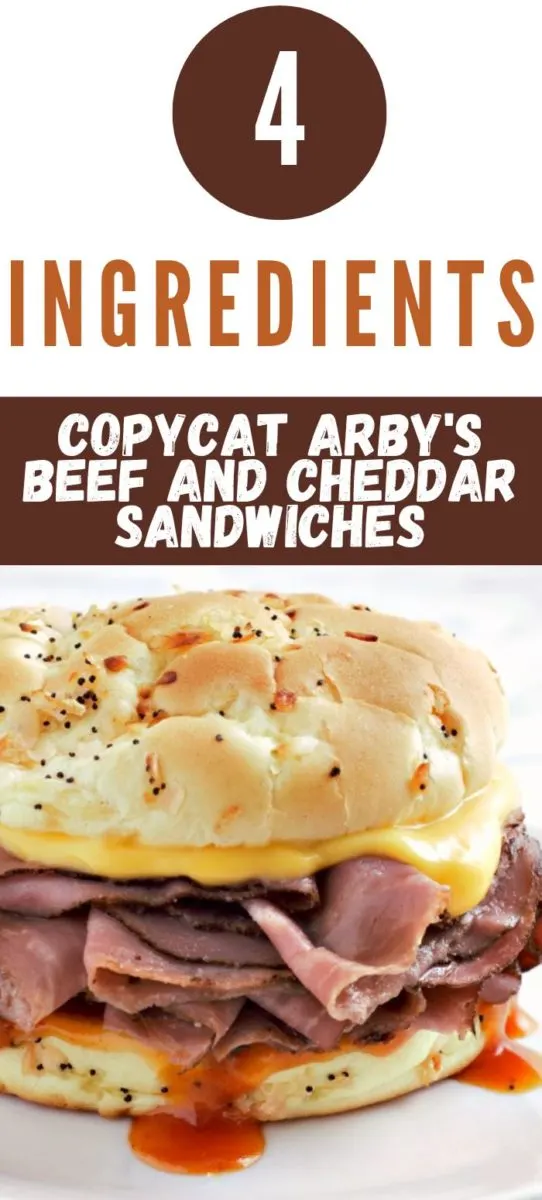 Copycat Arby's Beef and Cheddar Sandwich on a plate.