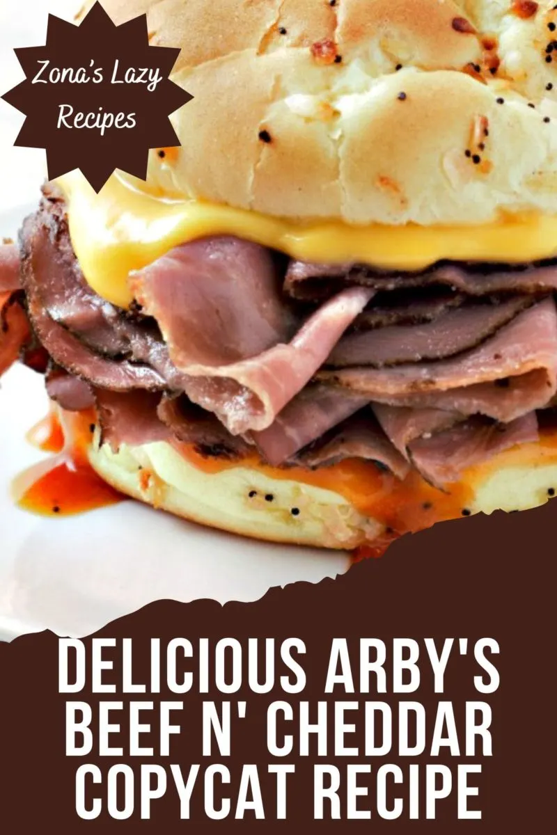 Delicious Arby's Beef N' Cheddar Copycat sandwich on a plate.