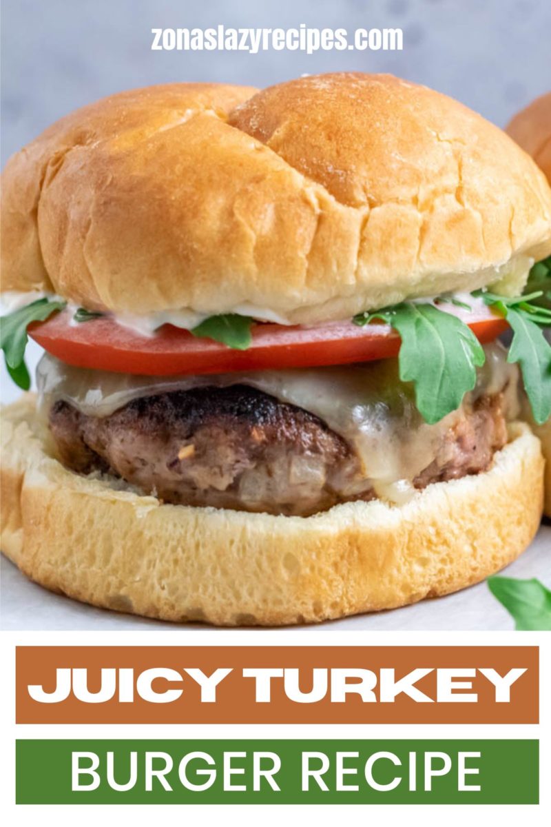 Juicy Turkey Burger on a plate.