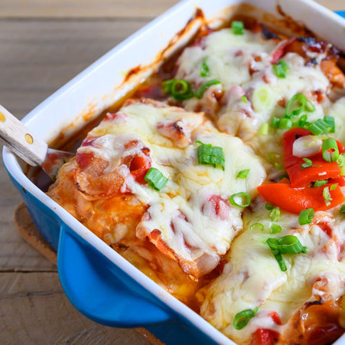 5 Ingredient Monterey Chicken Casserole in a baking dish.