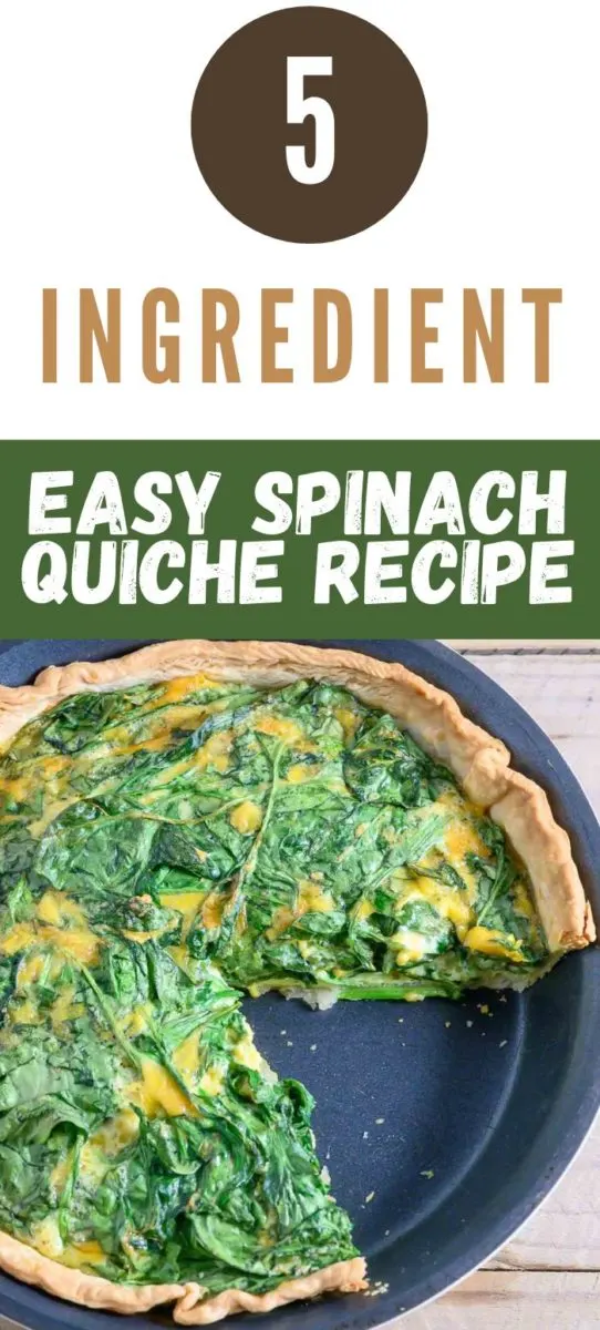 Easy Spinach Quiche in a pie pan.