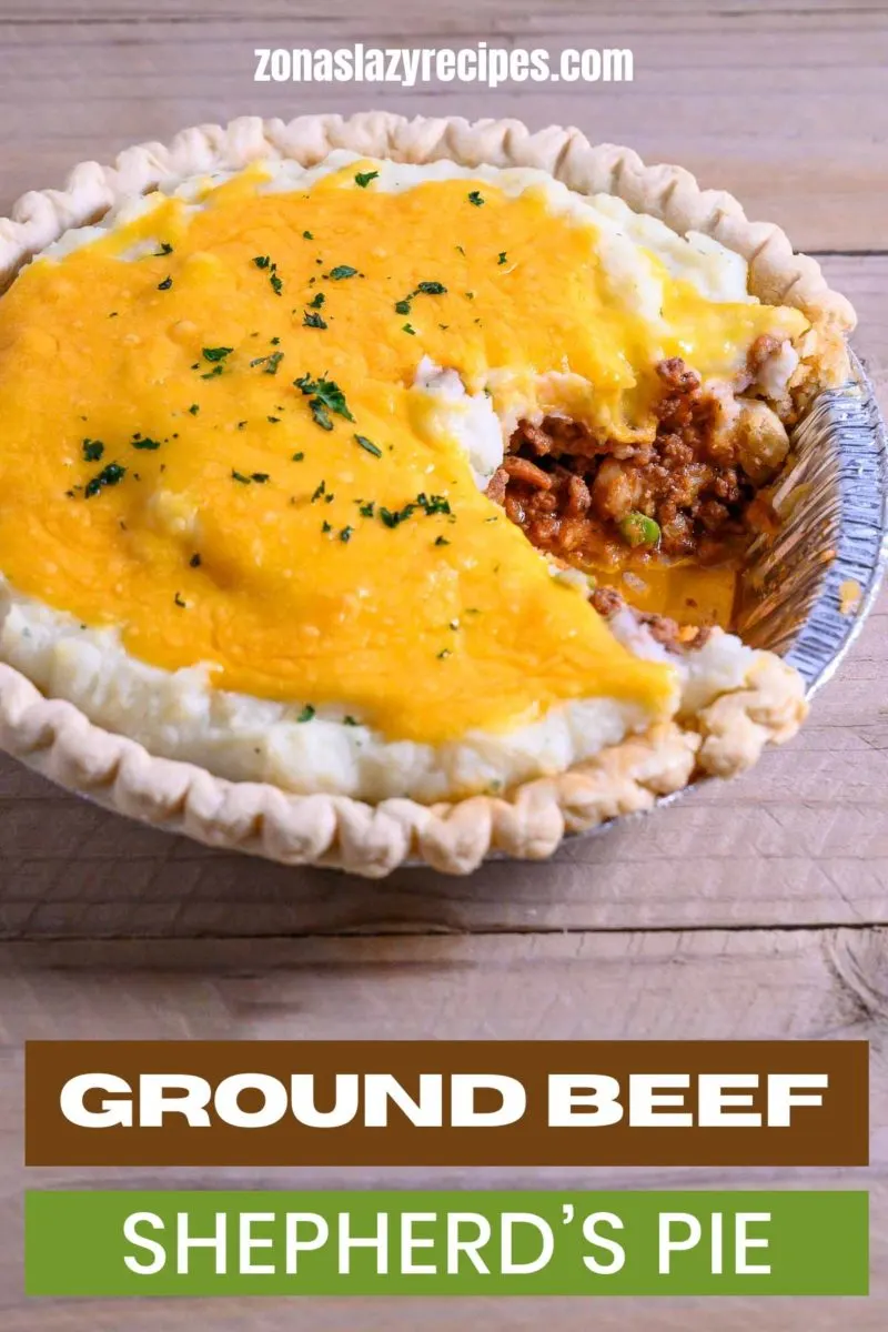 Ground Beef Shepherd's Pie in a pie dish.