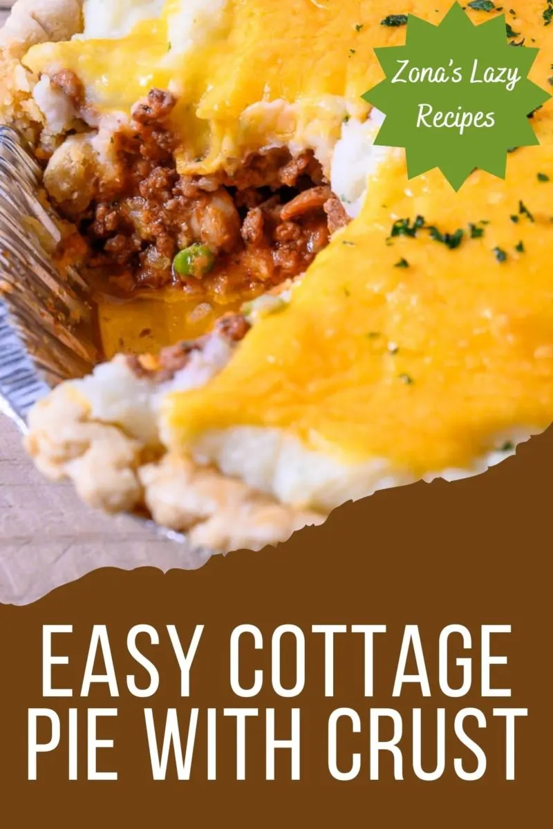 Easy Cottage Pie with Crust in a pie tin.
