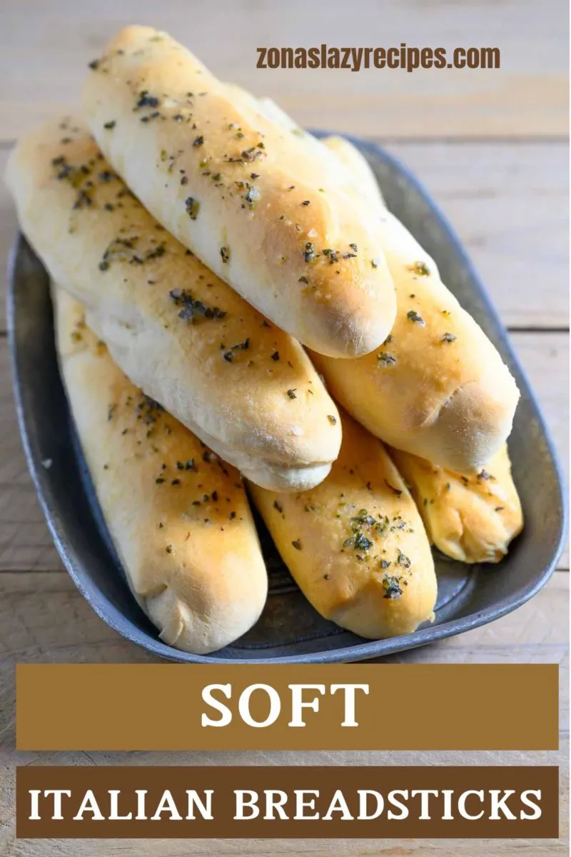 Soft Italian Breadsticks in a dish.