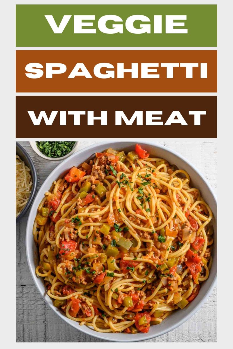 Veggie Spaghetti with Meat in a bowl.