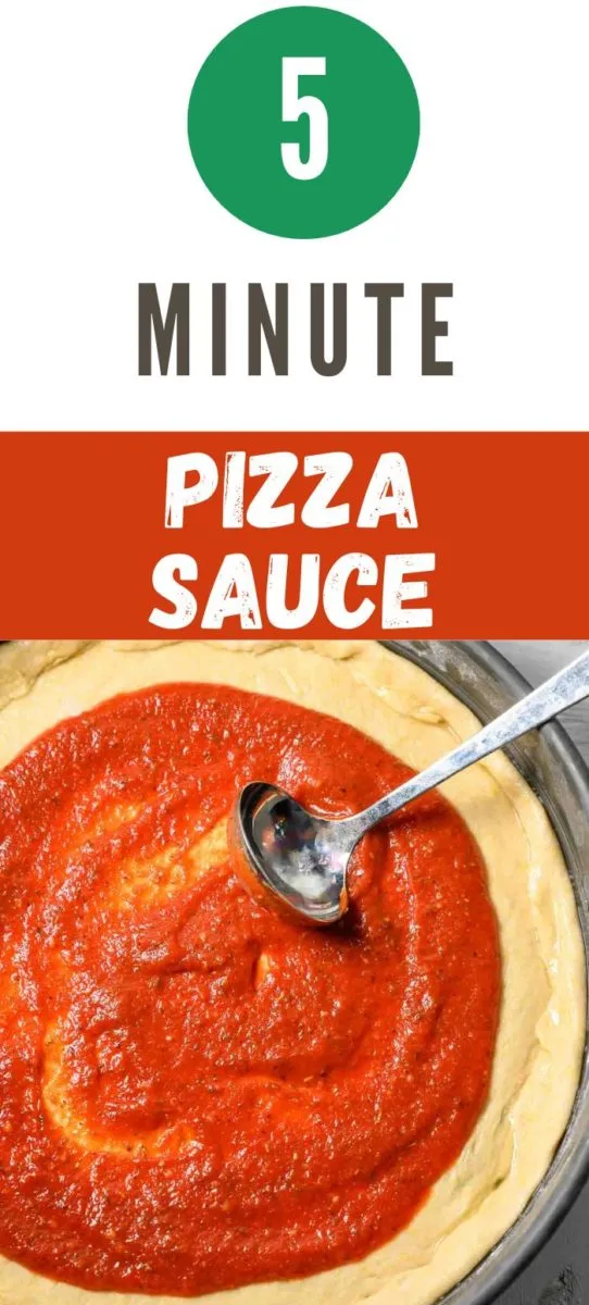 5 Minute Pizza Sauce spread on pizza dough.
