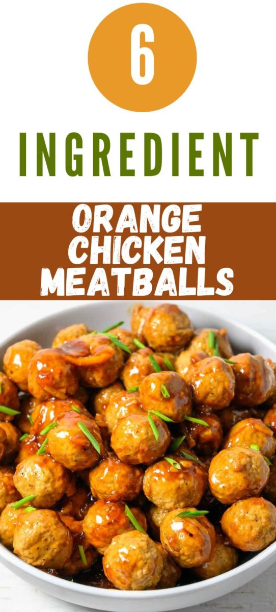6 Ingredient Orange Chicken Meatballs in a dish.