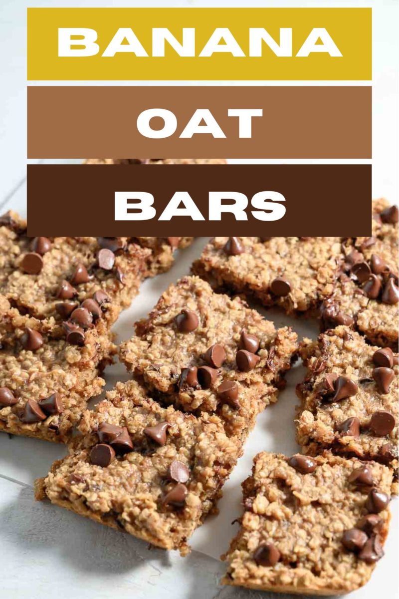 Banana Oat Bars on parchment paper.