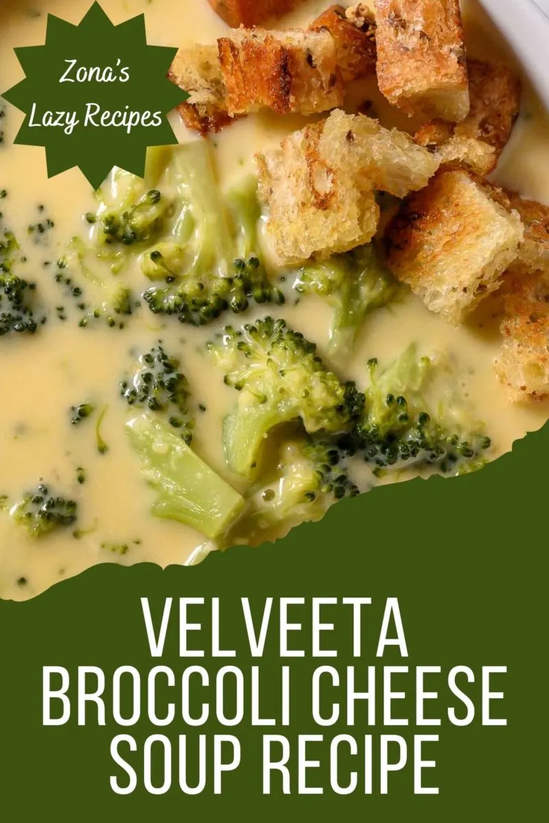Velveeta Broccoli Cheese Soup in a bowl.