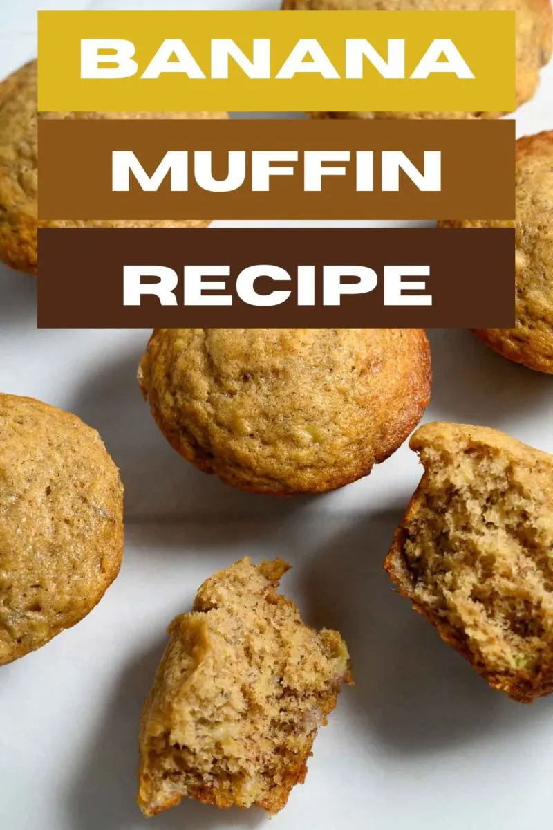 Banana Muffins on parchment paper.