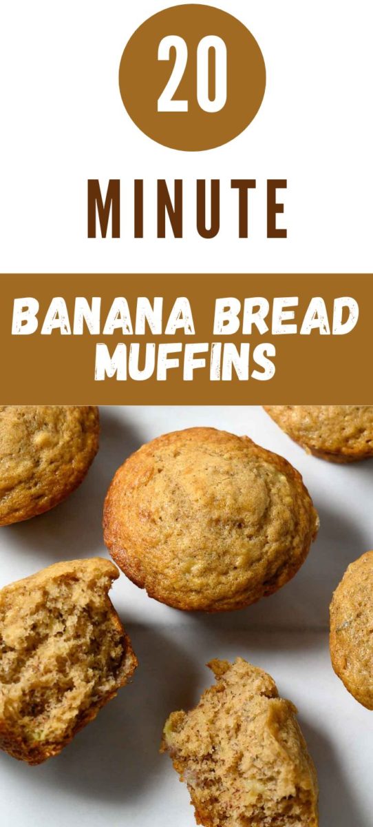 20 Minute Banana Bread Muffins on parchment paper.
